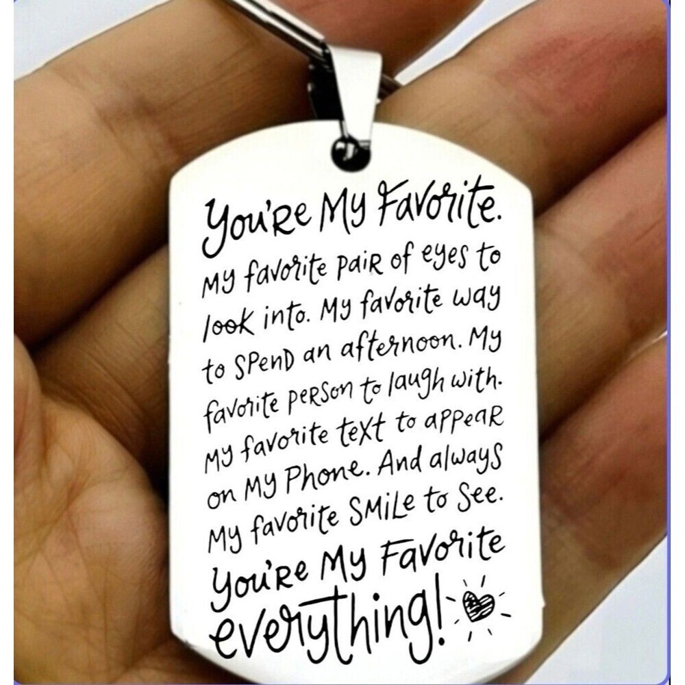 Sweet Love Lover Couple Date You Are My Favorite Love Quote Stainless Keychain